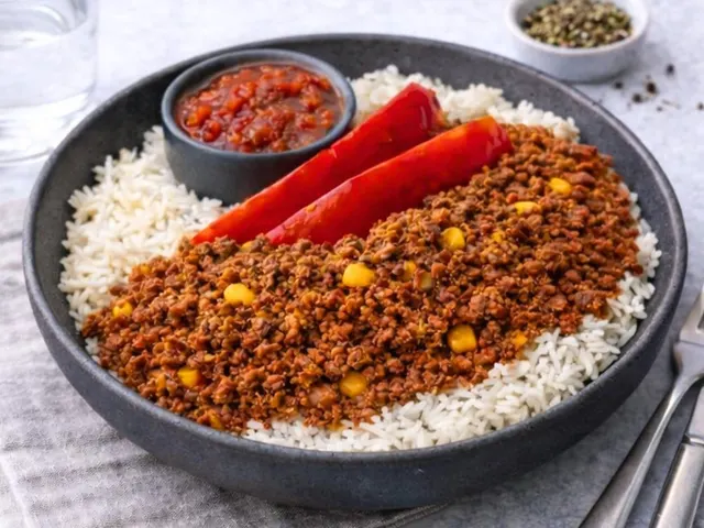 Nötfärstaco med basmatiris, paprika & salsa från Macro Meals